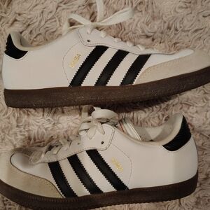 adidas White and Black Samba Sneaker